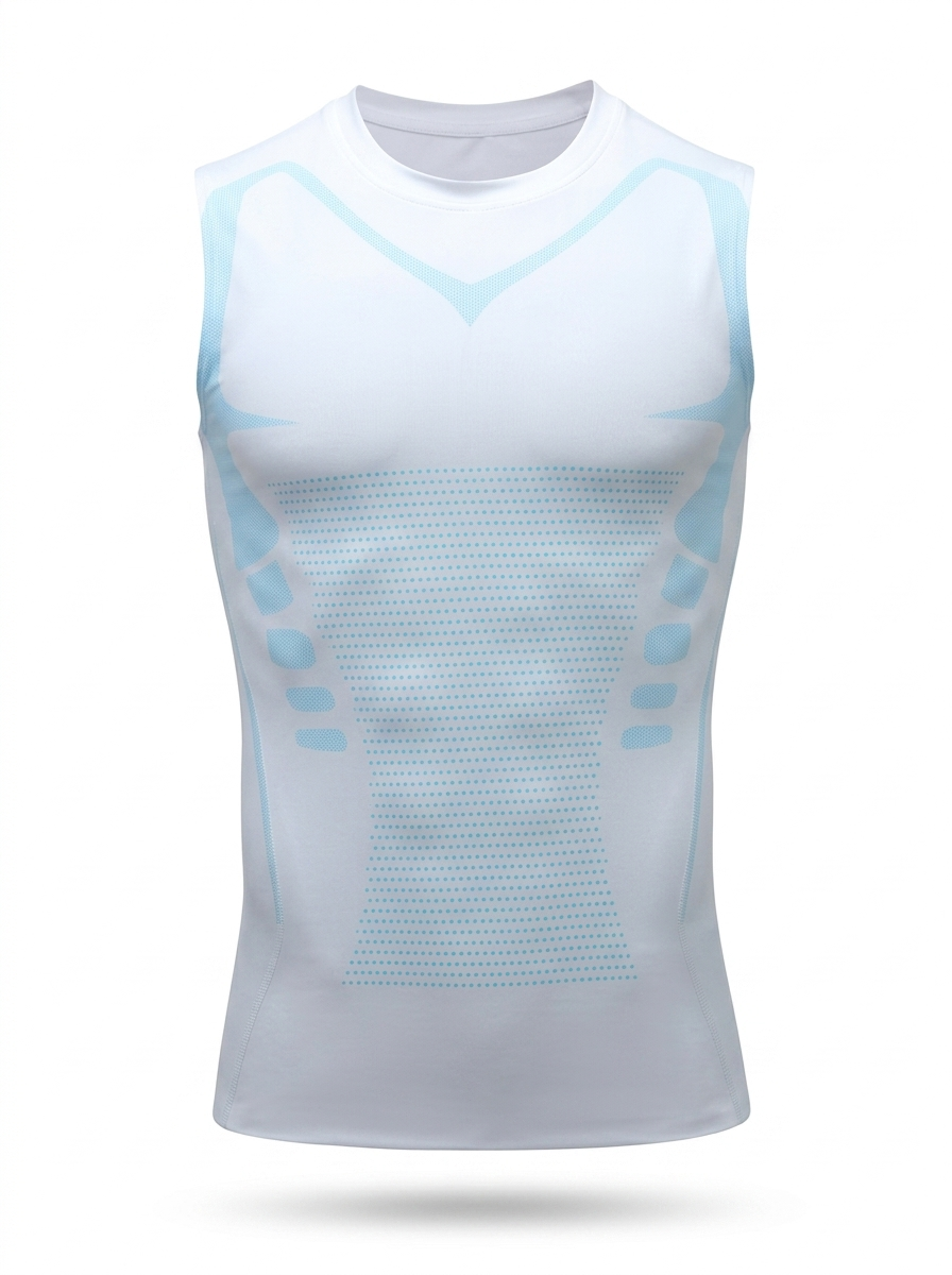 Débardeur sculptant homme Belyform, coloris blanc et bleu