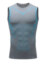 Débardeur sculptant homme Belyform, coloris gris et bleu