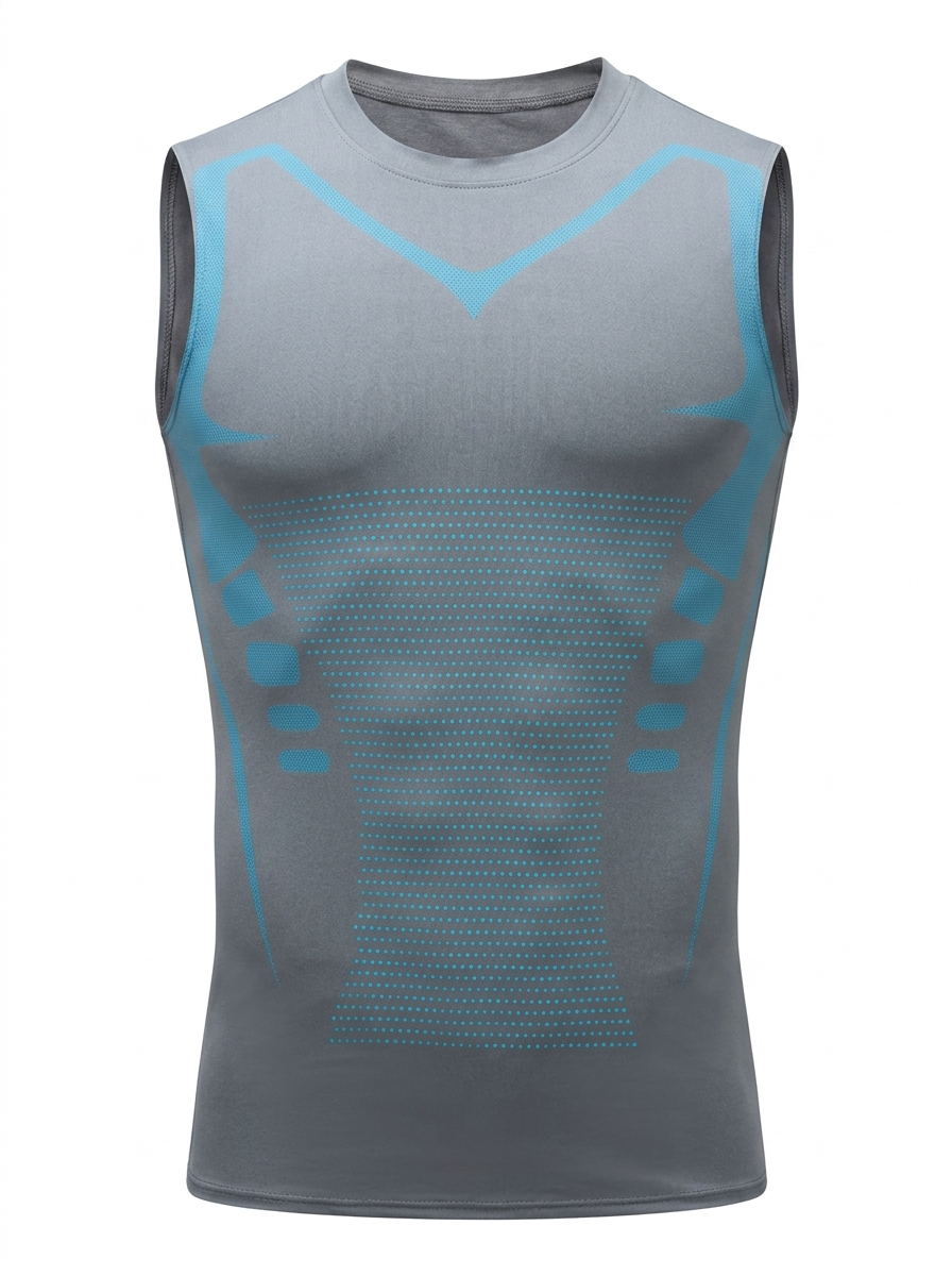 Débardeur sculptant homme Belyform, coloris gris et bleu