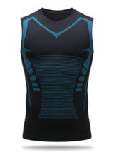 Débardeur sculptant homme Belyform, coloris noir et bleu